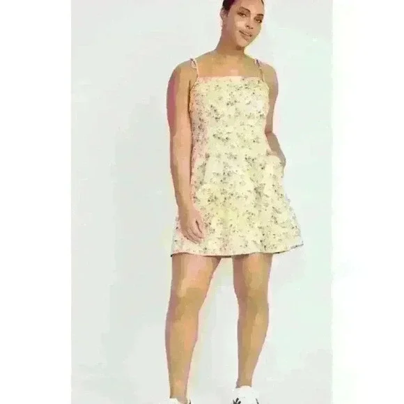 Old Navy Fit & Flare Tie-Strap Linen-Blend Mini Dress Size Large NWT - Picture 1 of 13